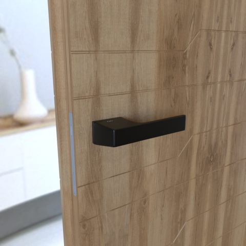 Klamka Sky KSKY B00 czarna na rozecie prostokątnej Infinity Line