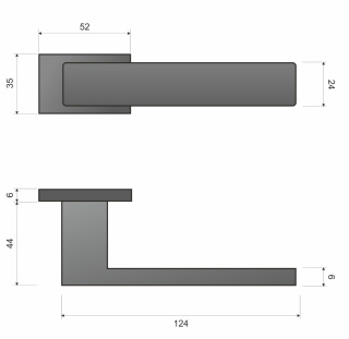 Klamka Apollo RT KART M 700 chrom mat na rozecie prostokątnej Infinity Line