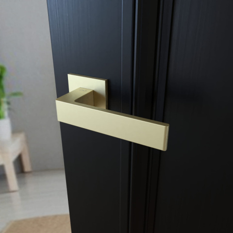 Klamka Apollo fit KAF M G00 złoty mat na rozecie kwadratowej Infinity Line