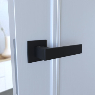 Klamka Apollo fit KAF B00 czarna na rozecie kwadratowej Infinity Line