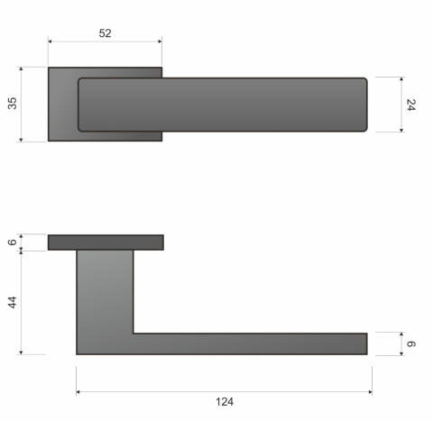 Klamka Apollo RT KART M G00 złoty mat na rozecie prostokątnej Infinity Line