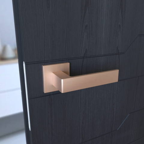 Klamka Apollo fit KAF M M00 miedź mat na rozecie kwadratowej Infinity Line