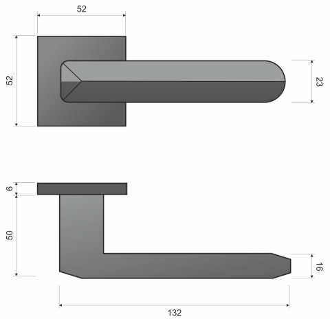 Klamka Bohema fit KBH M G00 złoty mat na rozecie kwadratowej Infinity Line