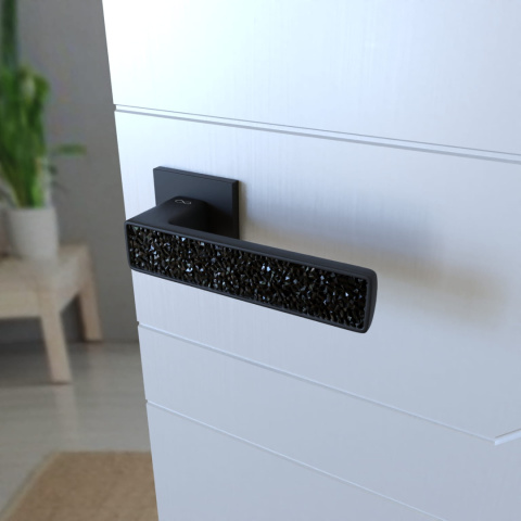 Klamka Concept fit KCF B00/GLAMOUR czarna/glamour na rozecie kwadratowej Infinity Line