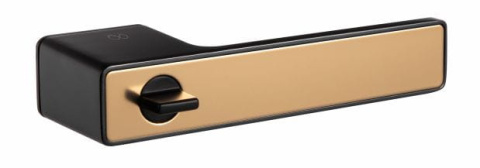 Klamka Milano RT KMNO B00/MG00 B czarna na szyldzie prostokątnym z pokrętłem i ukrytym kluczem Infinity Line