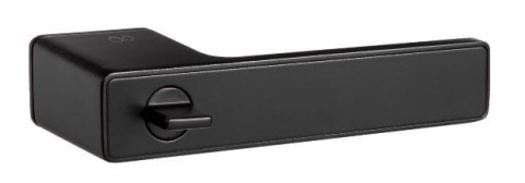 Klamka Milano RT KMNO B00/MG00 B czarna na szyldzie prostokątnym z pokrętłem i ukrytym kluczem Infinity Line