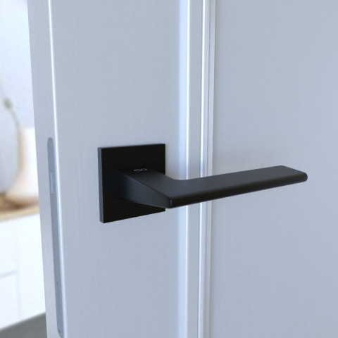 Klamka Shark fit KSH B00 czarna na rozecie kwadratowej Infinity Line