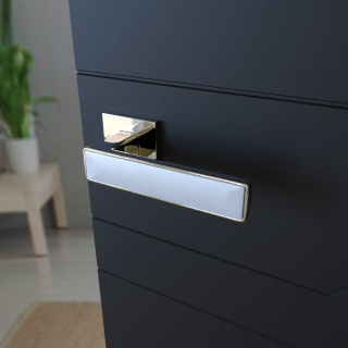 Klamka Concept fit KCF 700/800 chrom/biała na rozecie kwadratowej Infinity Line