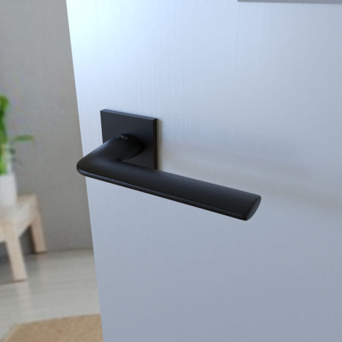 Klamka Stinger fit KSR B00 czarna na rozecie kwadratowej Infinity Line