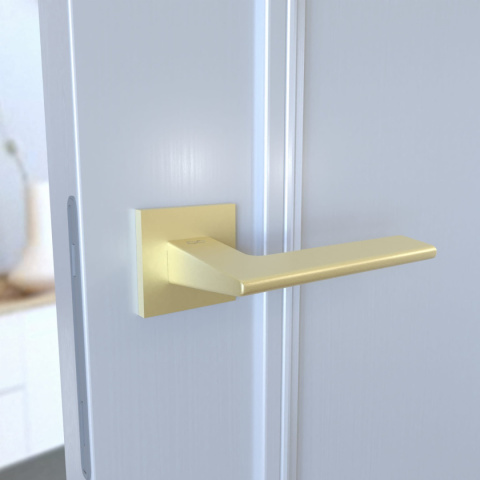 Klamka Shark fit KSH M G00 złoty mat na rozecie kwadratowej Infinity Line