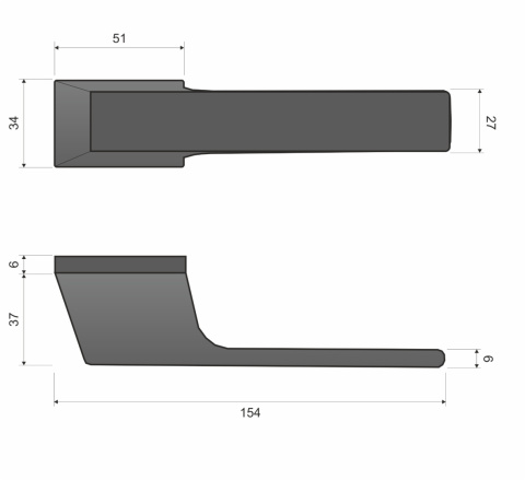 Klamka Sky KSKY M 700 chrom mat na rozecie prostokątnej Infinity Line
