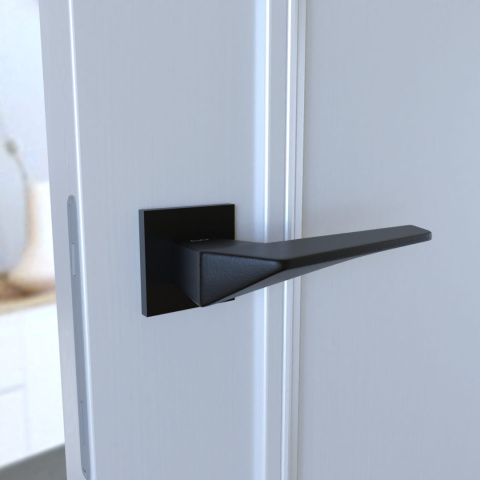 Klamka Ice fit KCE B00 czarna na rozecie kwadratowej Infinity Line