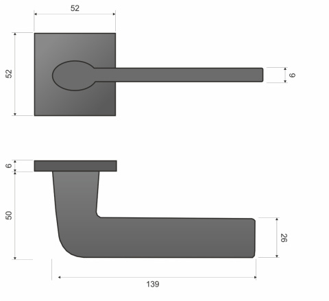 Klamka Stinger fit KSR M 700 chrom mat na rozecie kwadratowej Infinity Line
