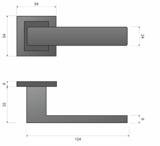 Klamka Apollo KAO 300 satyna na rozecie kwadratowej Infinity Line