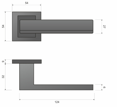 Klamka Platon KPL 300 satyna na rozecie kwadratowej Infinity Line