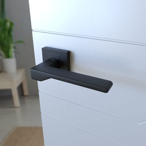 Klamka Nove KNV B00 czarna na rozecie kwadratowej Infinity Line