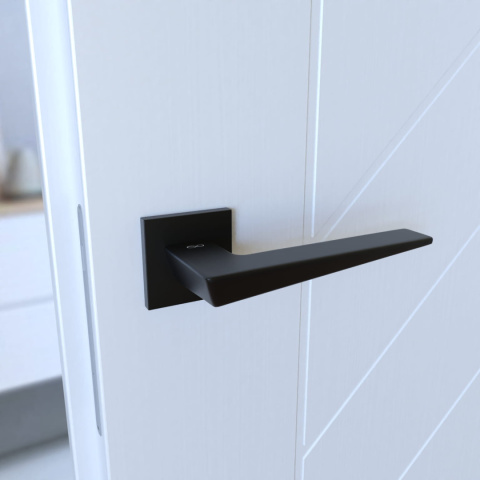 Klamka Vega fit KVG B00 czarna na rozecie kwadratowej Infinity Line