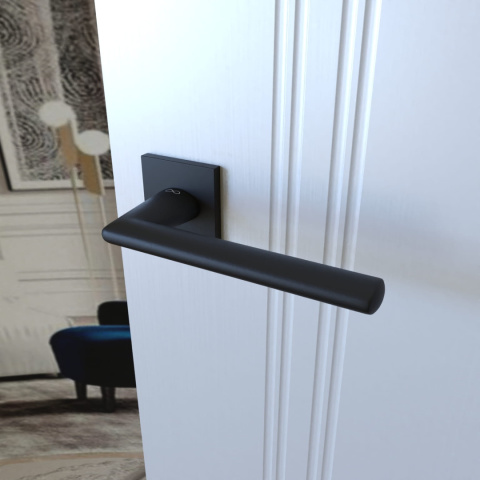 Klamka Eva KEVA B00 czarna na rozecie kwadratowej Infinity Line