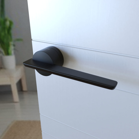 Klamka Gemello KGML B00 czarna na rozecie okrągłej Infinity Line