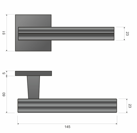 Klamka Carrera KCRA B00/M700 czarna/chrom mat na rozecie kwadratowej Infinity Line