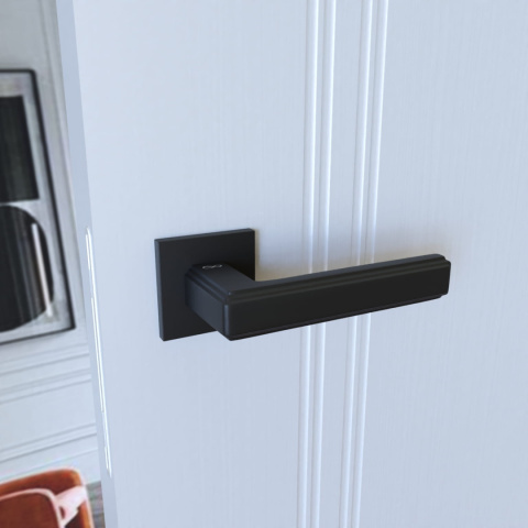 Klamka Florence fit KFL B00 czarna na rozecie kwadratowej Infinity Line