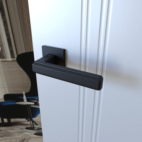 Klamka Florence fit KFL B00 czarna na rozecie kwadratowej Infinity Line