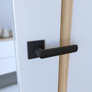 Klamka Torino fit KTF B00 czarna na rozecie kwadratowej Infinity Line