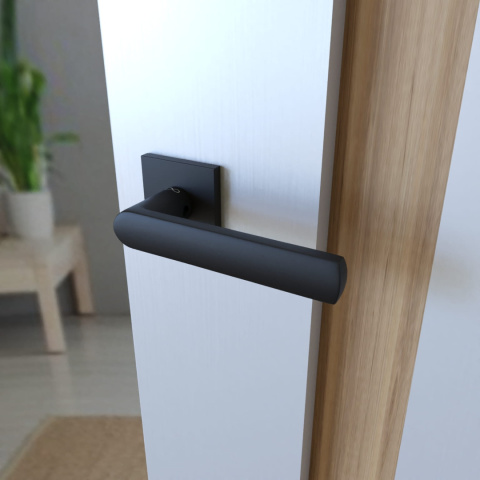 Klamka Torino fit KTF B00 czarna na rozecie kwadratowej Infinity Line