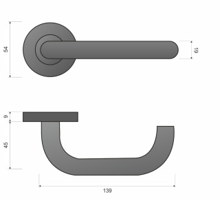 Klamka Ultra KUL 500 stal nierdzewna na rozecie okrągłej Infinity Line