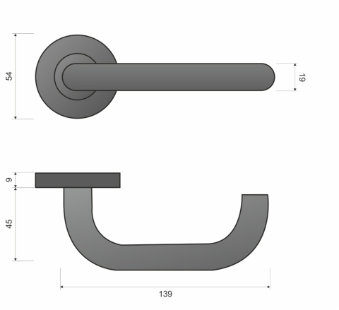 Klamka Ultra KUL 500 stal nierdzewna na rozecie okrągłej Infinity Line