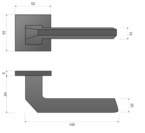 Klamka Etna KETA S M700 chrom mat na rozecie kwadratowej Infinity Line