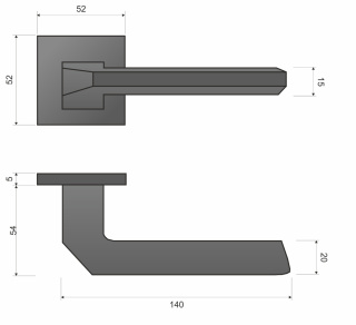 Klamka Etna KETA S 800 biała na rozecie kwadratowej Infinity Line