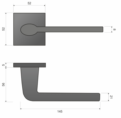 Klamka Eva KEVA M 700 chrom mat na rozecie kwadratowej Infinity Line