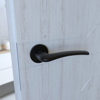 Klamka Vento KVNO S O B00 czarna na rozecie okrągłej Infinity Line