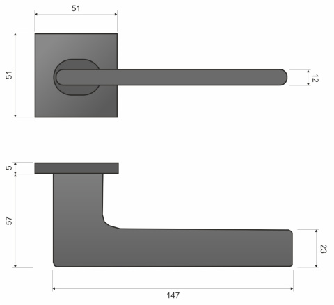 Klamka Ferrara KFRA S M700/B00 chrom mat/czarna na rozecie kwadratowej Infinity Line