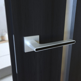 Klamka Ferrara KFRA S M700/B00 chrom mat/czarna na rozecie kwadratowej Infinity Line