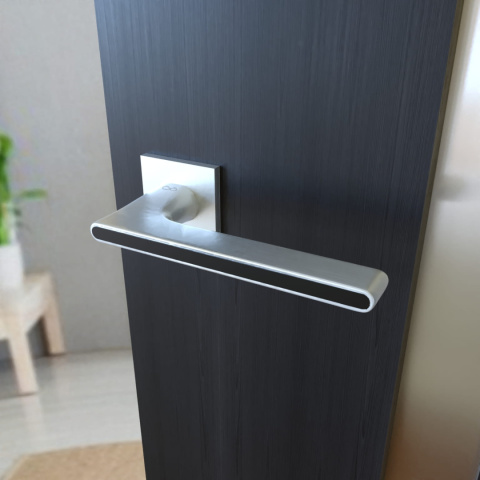 Klamka Ferrara KFRA S M700/B00 chrom mat/czarna na rozecie kwadratowej Infinity Line