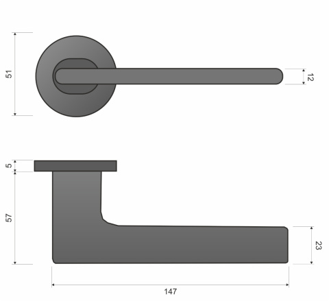 Klamka Ferrara KFRA S O M700/B00 chrom mat/czarna na rozecie okrągłej Infinity Line