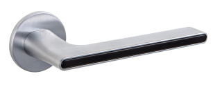 Klamka Ferrara KFRA S O M700/B00 chrom mat/czarna na rozecie okrągłej Infinity Line