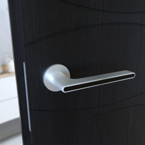 Klamka Ferrara KFRA S O M700/B00 chrom mat/czarna na rozecie okrągłej Infinity Line