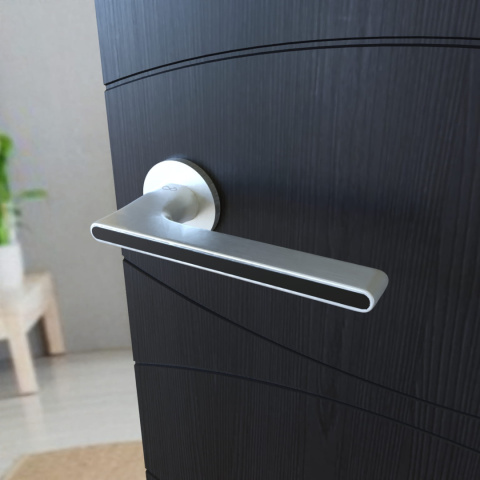 Klamka Ferrara KFRA S O M700/B00 chrom mat/czarna na rozecie okrągłej Infinity Line