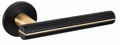 Klamka Capri KPRI B00/MG00 czarna/złoty mat na rozecie okrągłej Infinity Line