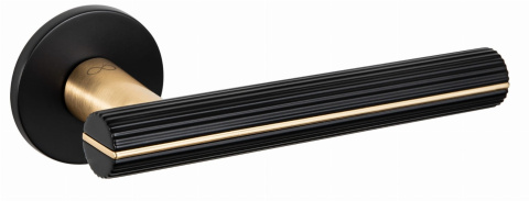 Klamka Capri KPRI B00/MG00 czarna/złoty mat na rozecie okrągłej Infinity Line