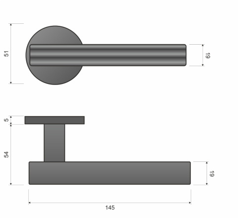 Klamka Capri KPRI B00/MG00 czarna/złoty mat na rozecie okrągłej Infinity Line