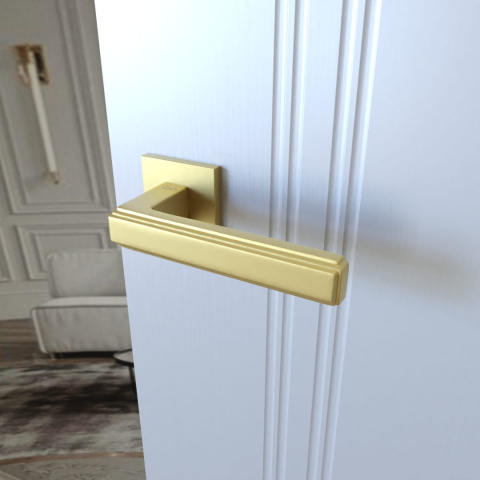 Klamka Florence fit KFL M G00 złoty mat na rozecie kwadratowej Infinity Line