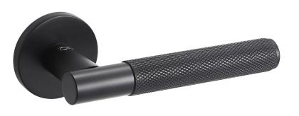 Klamka Tess KTS O B00 czarna na rozecie okrągłej Infinity Line