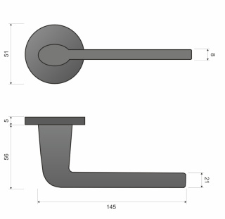 Klamka Eva KEVA O MG00 złoty mat na rozecie okrągłej Infinity Line