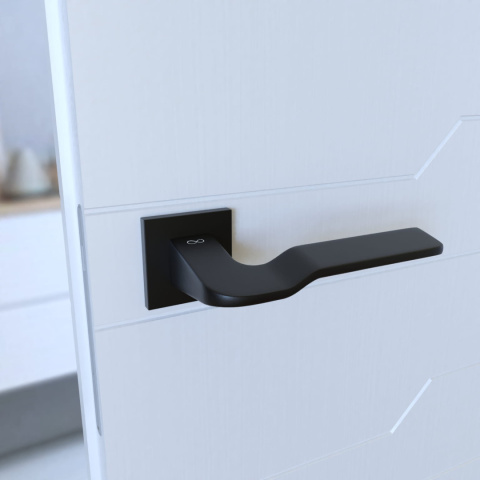 Klamka Bali KBLA S B00 czarna na rozecie kwadratowej Infinity Line