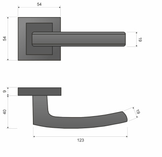 Klamka Hermes KHR 300 satyna na rozecie kwadratowej Infinity Line