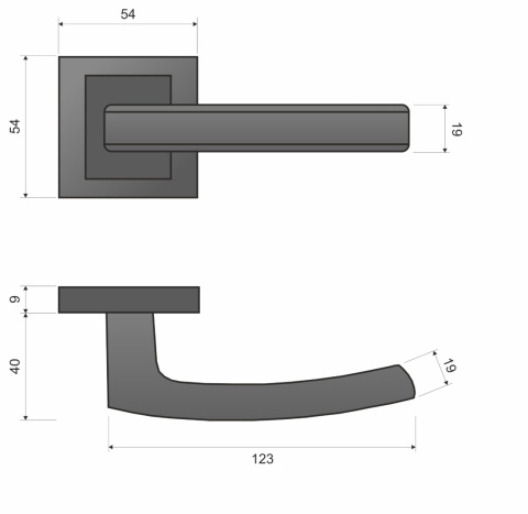 Klamka Hermes KHR 300 satyna na rozecie kwadratowej Infinity Line